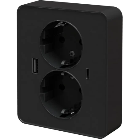 2-ne pistikupesa maandusega süvistatav + 1x USB A + 1x USB C