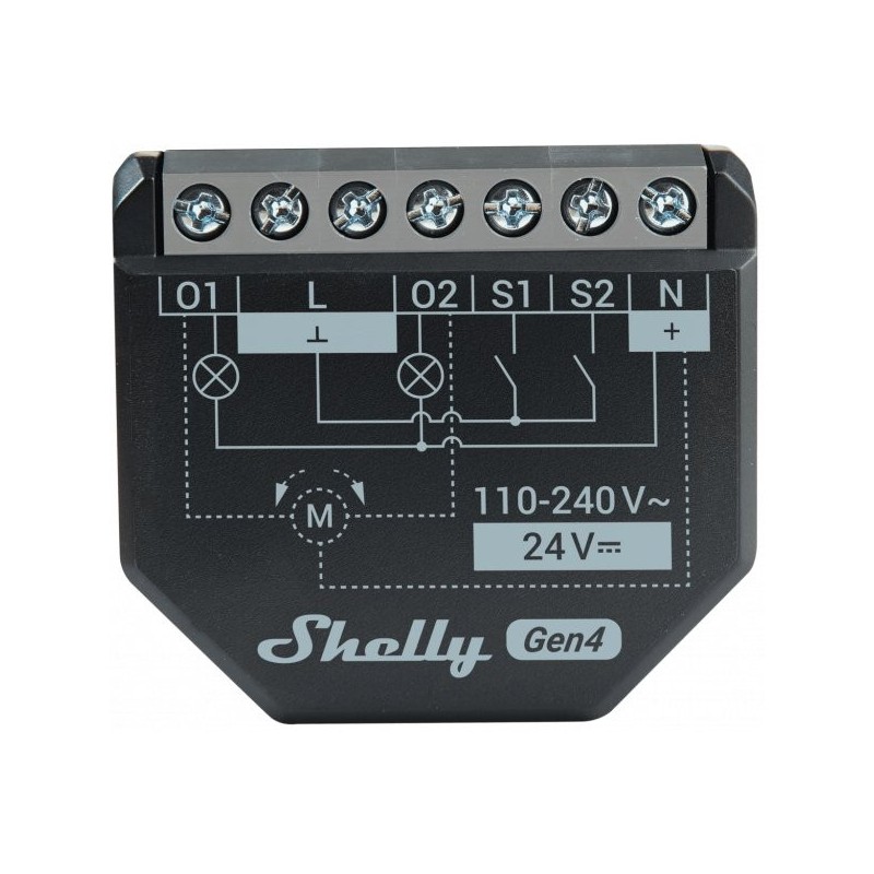 Shelly 2PM Gen4 Relee / võimsusmõõtja 16A WiFi BT Zigbee Matter