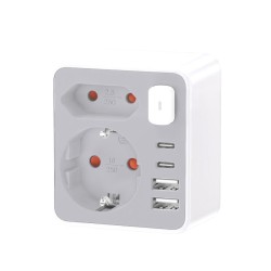Jagamiskontakt/harupesa Technik 2x230V+2xUSB-C+2xUSB-A