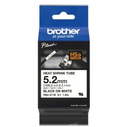 Brother termok. lint HSE-211E valge lint must kiri 5,2mm