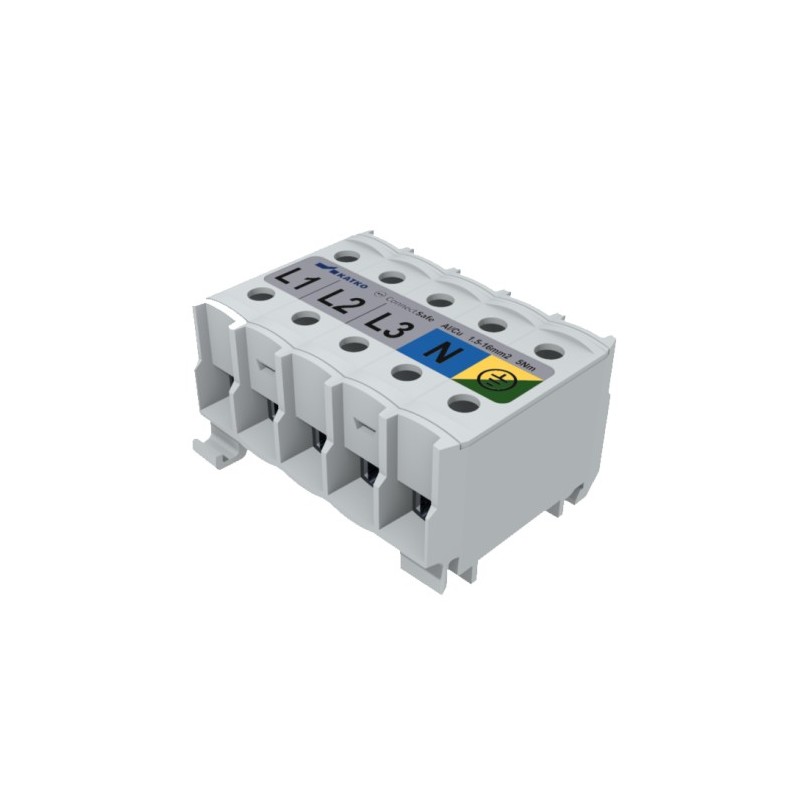 KL Klemm 5X1X16 mm² AL/CU, 1,5-16 mm²  3x1 hall + 1x sinine + 1x koro KATKO