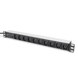 Toitepaneel 19" 1U ALU 10X pesa C13 pistik C14 ülepingekaitsega