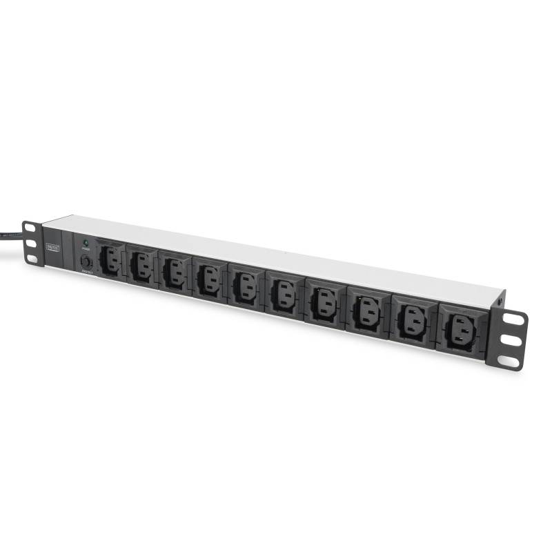 Toitepaneel 19" 1U ALU 10X pesa C13 pistik C14 ülepingekaitsega