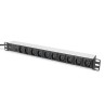 Toitepaneel 19" 1U ALU 10X pesa C13 pistik C14 ülepingekaitsega