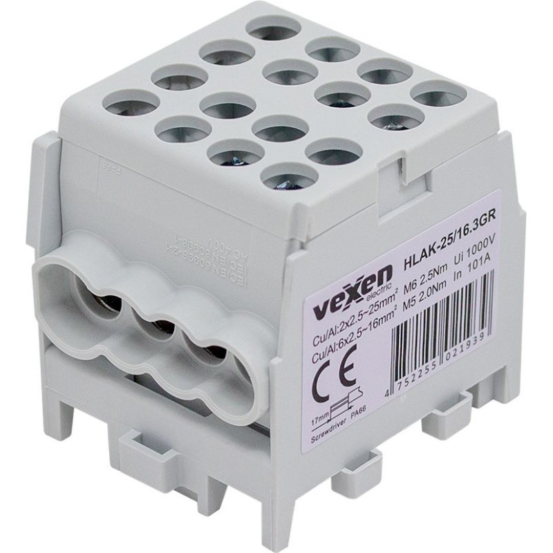 Jaotusklemm HLAK Al/Cu 2x25 - 6x16mm2 hall