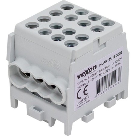 Jaotusklemm HLAK Al/Cu 2x25 - 6x16mm2 hall