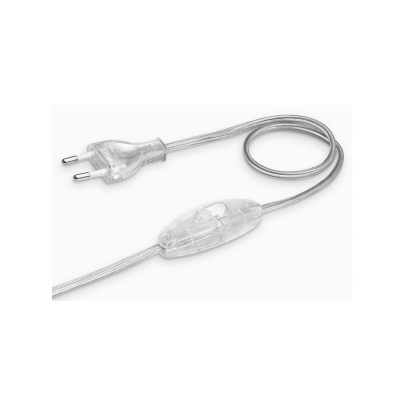 Läbipaistev kaabel pistiku ja lülitiga