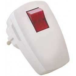 Pistik lülitiga kaldu valge 16A