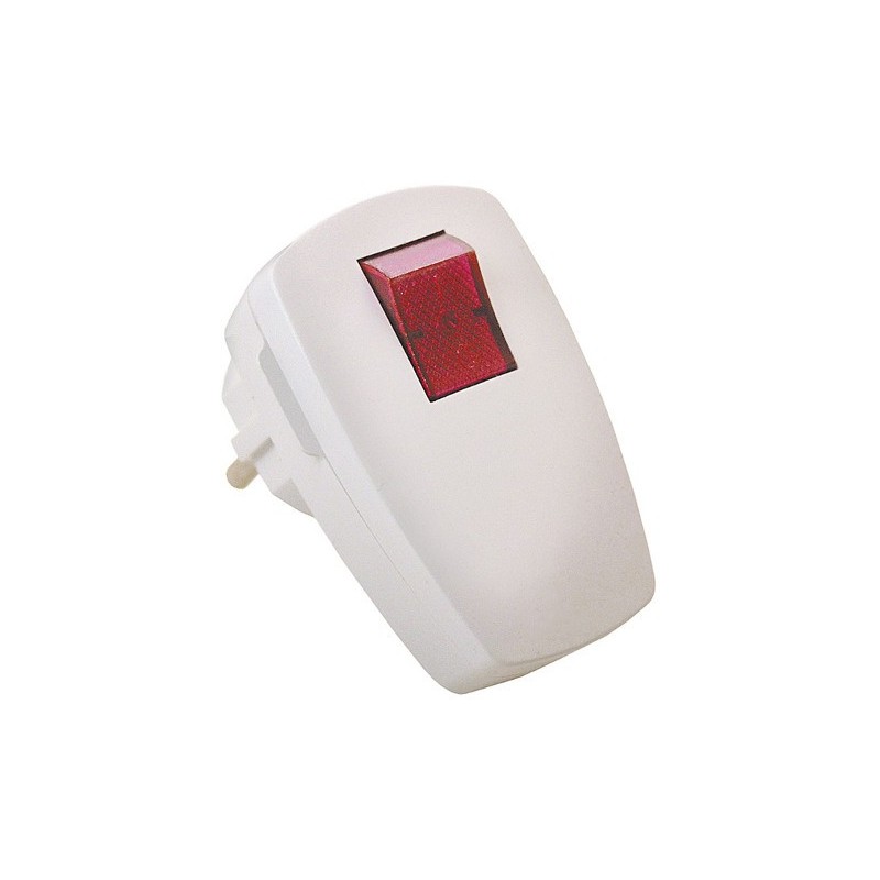 Pistik lülitiga kaldu valge 16A