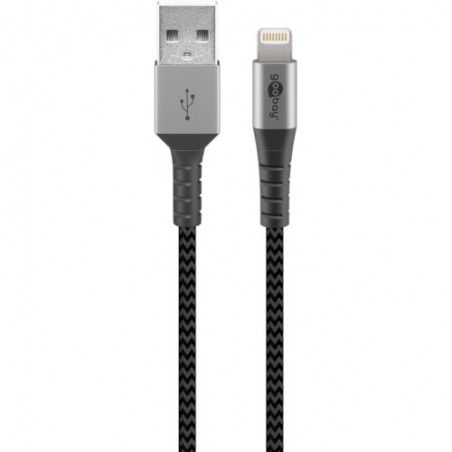 USB-A Apple Lightning kaabel tekstiilkattega