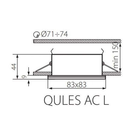 Qules AC L Ø71 / 84x84mm