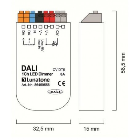 Dali 1Ch LED Dimmer 8A 12-48V