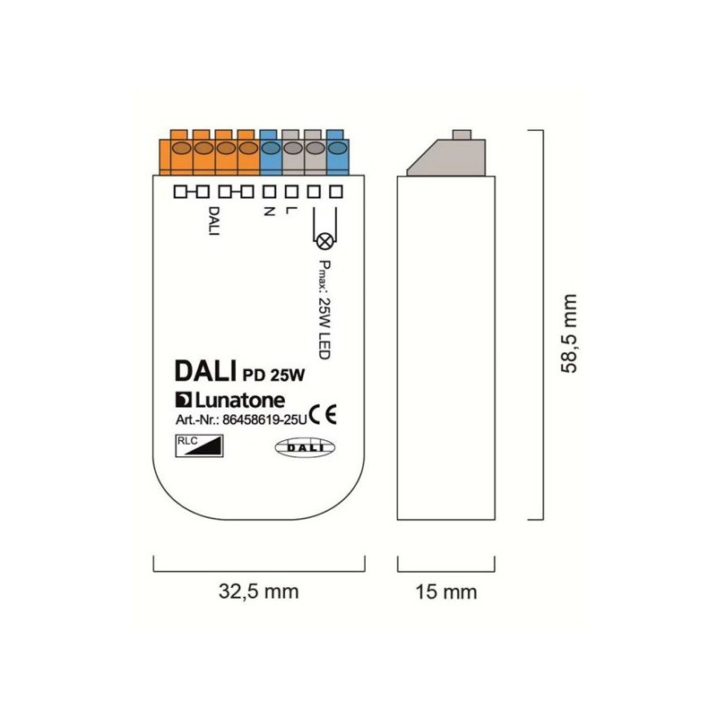 DALI PD 3-25W R,L,C faasi dimmer