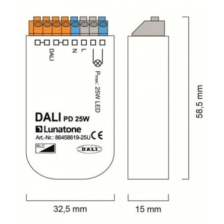 DALI PD 3-25W R,L,C faasi dimmer