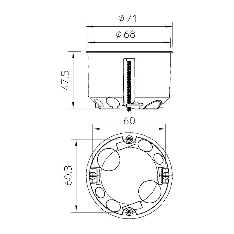 HG60 kipsplaadi toos Ø68mm h45mm