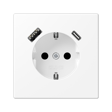 LS990 matt snow white socket+ USB Type C+A