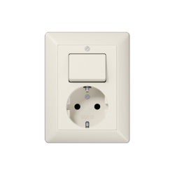 AS5576U SCHUKO® socket + switch ivory