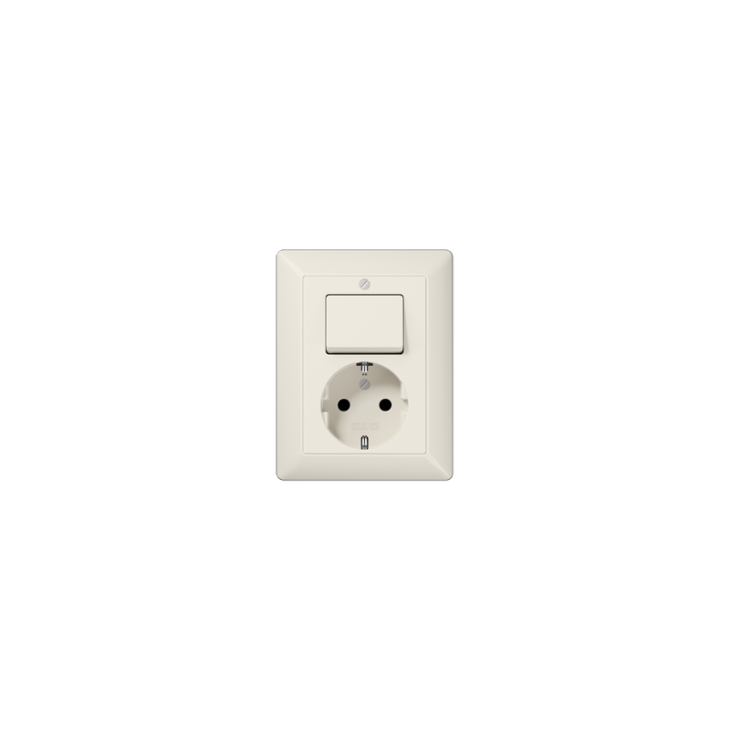 AS5576U SCHUKO® socket + switch ivory