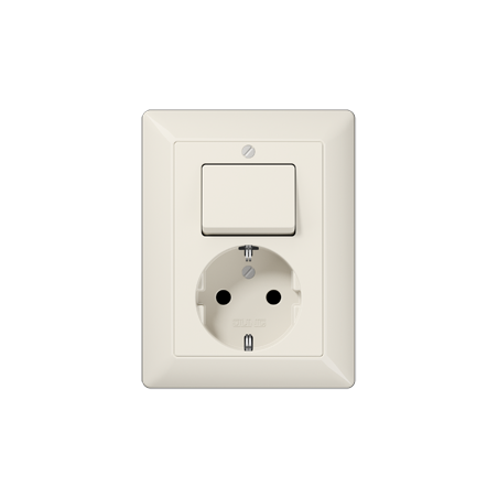 AS5576U SCHUKO® socket + switch ivory