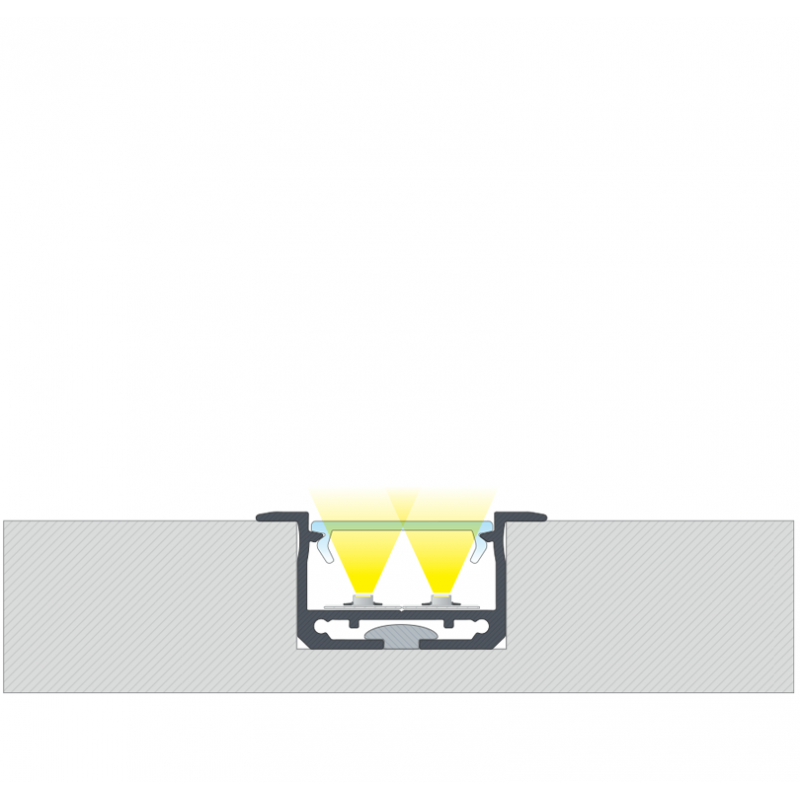 inSILEDA süvistatav led profiil 18x38mm