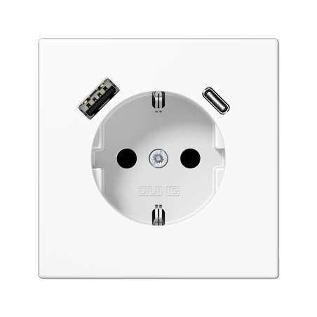 LS990 SCHUKO® socket with USB A+C charger white