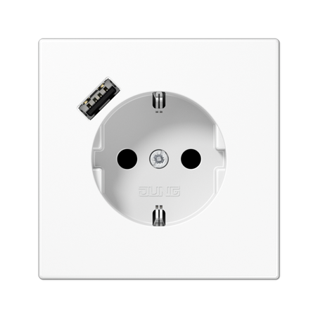 LS990 Schuko® pesa & USB A laadija valge