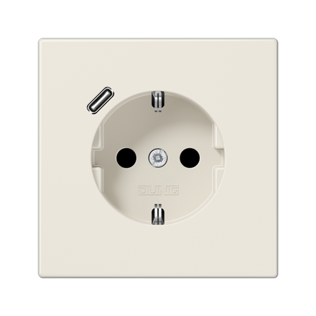 LS990 SCHUKO® socket with USB C charger ivory