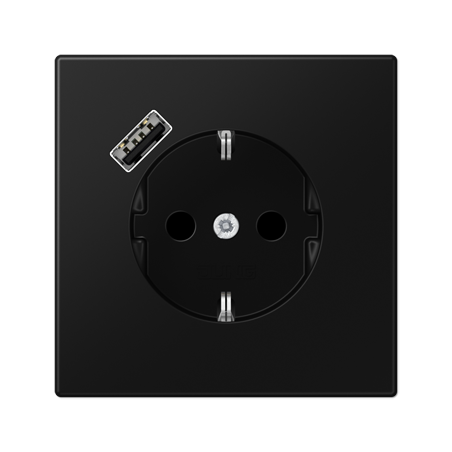 LS990 SCHUKO® socket with USB A charger matt graphite black