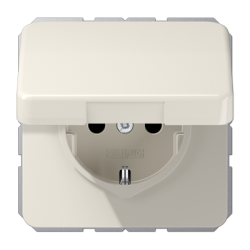 CD500 SCHUKO socket with hinged lid IP44 ivory