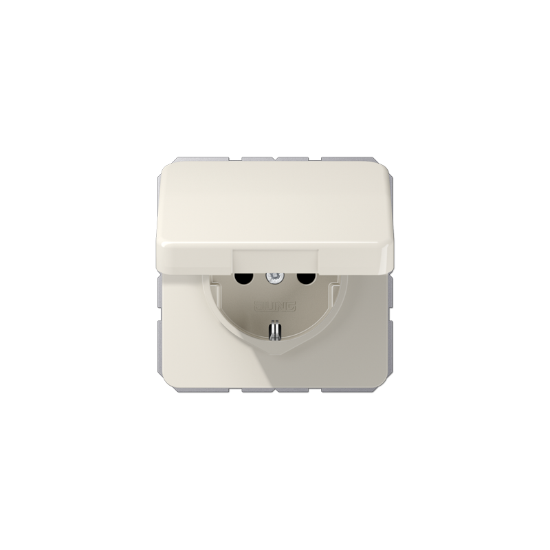 CD500 SCHUKO socket with hinged lid IP44 ivory
