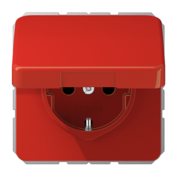 CD500 SCHUKO socket with hinged lid IP44 red