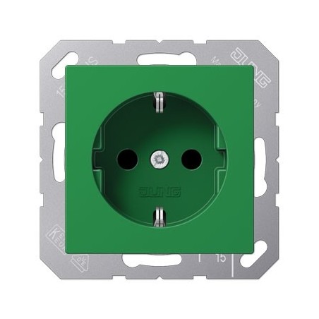 A series schuko socket green
