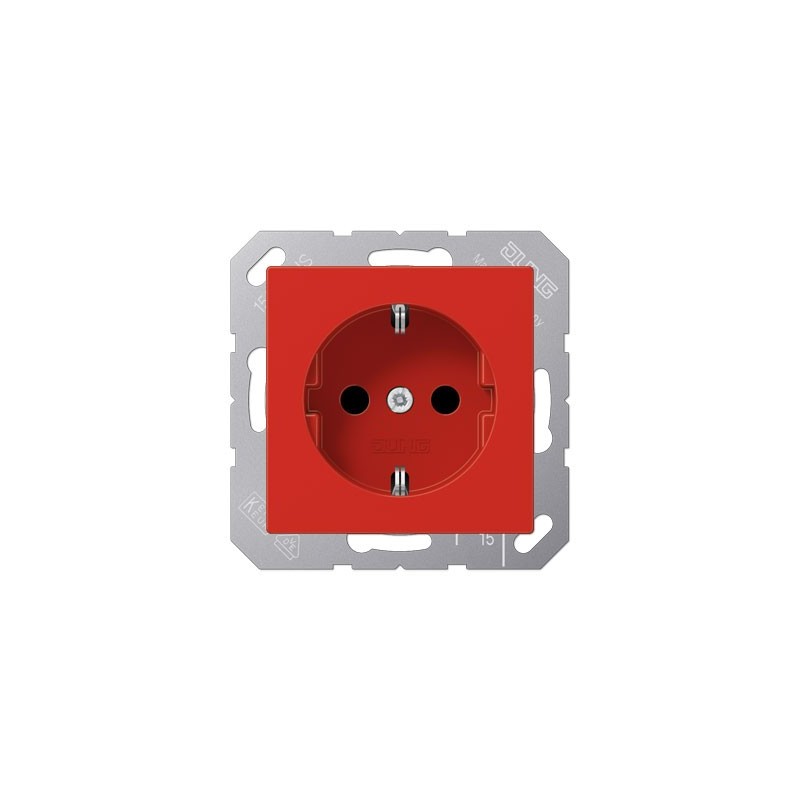 A series schuko socket red
