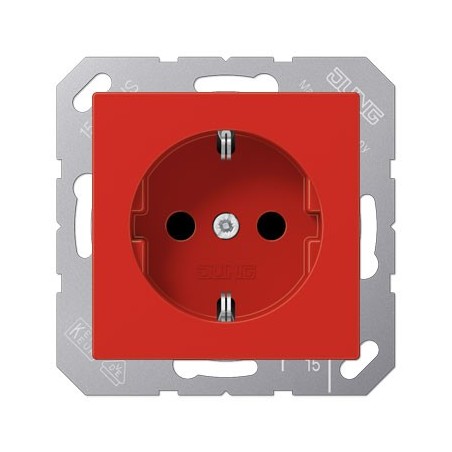 A series schuko socket red