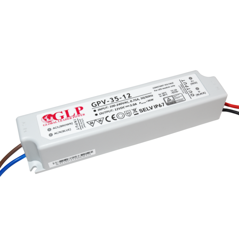 GPV-35 IP67 led power supply 12V / 24V DC