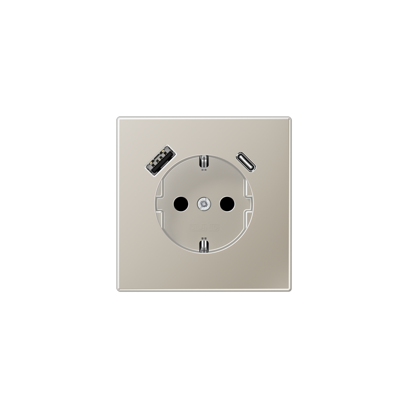 JUNG LS990  Enchufe Schuko + Cargador USB Tipo A +C - Ilumitec