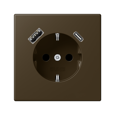 LS990 SCHUKO® socket with USB A+C charger Antique brass